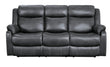 Yerba Gray Microfiber Double Lay Flat Reclining Sofa - 9990GY-3 - Bien Home Furniture & Electronics
