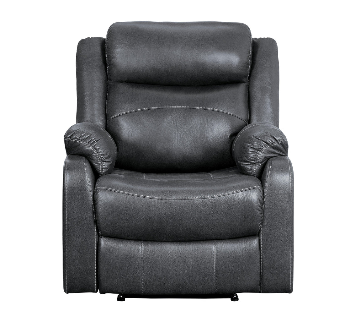 Yerba Gray Microfiber Lay Flat Reclining Chair - 9990GY-1 - Bien Home Furniture &amp; Electronics