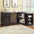 Yvette Cappuccino L-shape Office Desk - 800517 - Bien Home Furniture & Electronics
