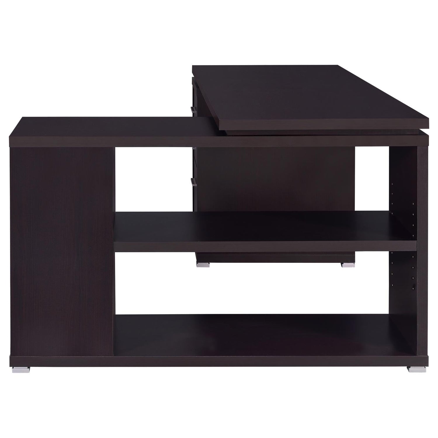 Yvette Cappuccino L-shape Office Desk - 800517 - Bien Home Furniture & Electronics