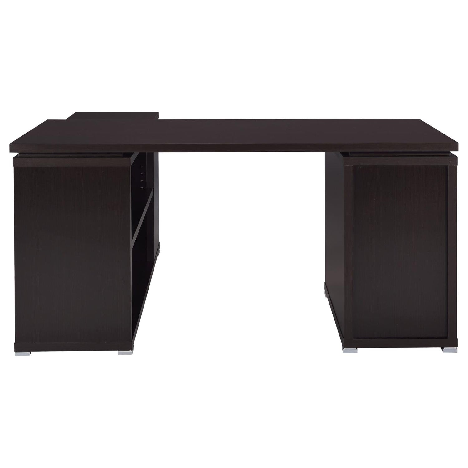 Yvette Cappuccino L-shape Office Desk - 800517 - Bien Home Furniture & Electronics