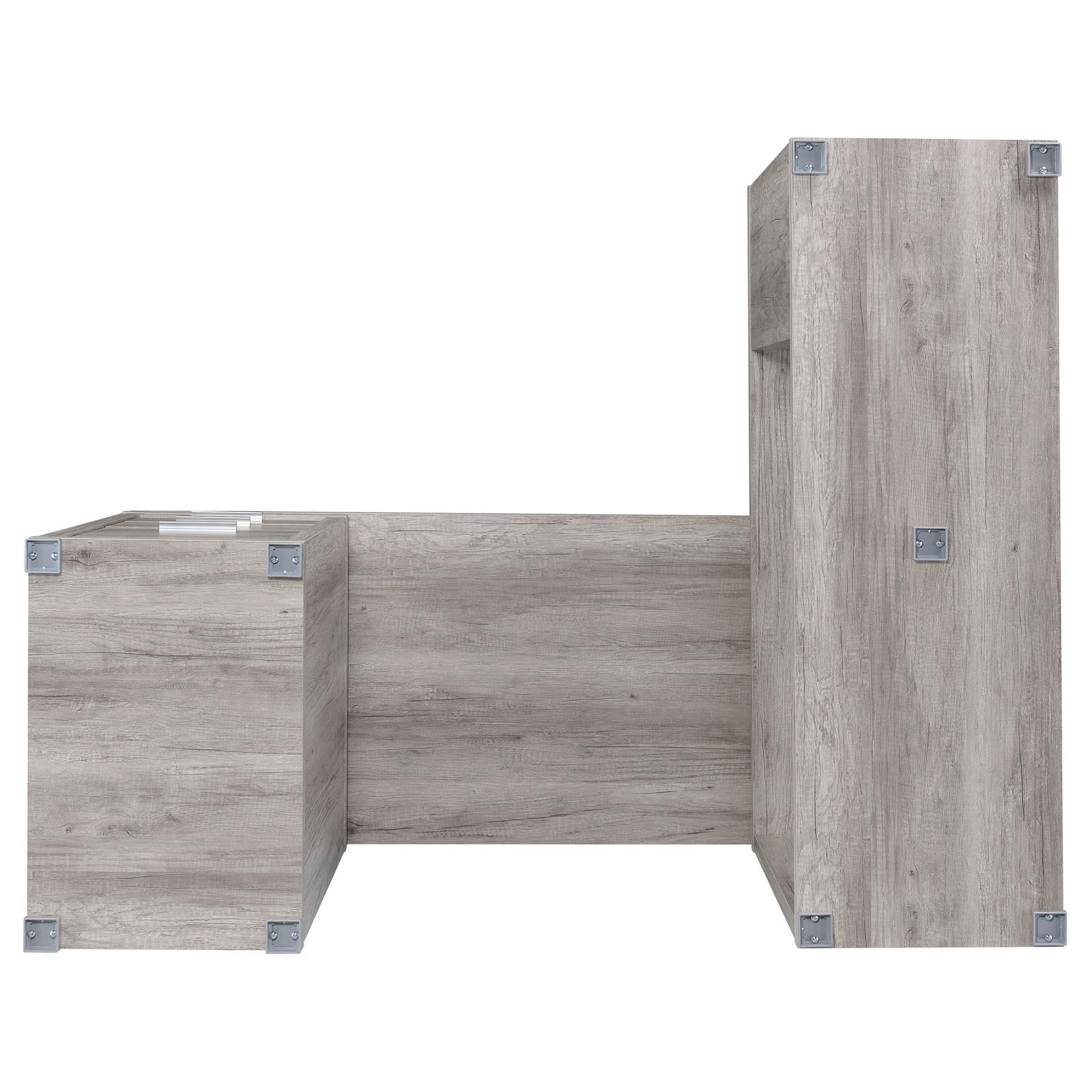 Yvette Gray Driftwood L-shape Office Desk - 801516 - Bien Home Furniture & Electronics