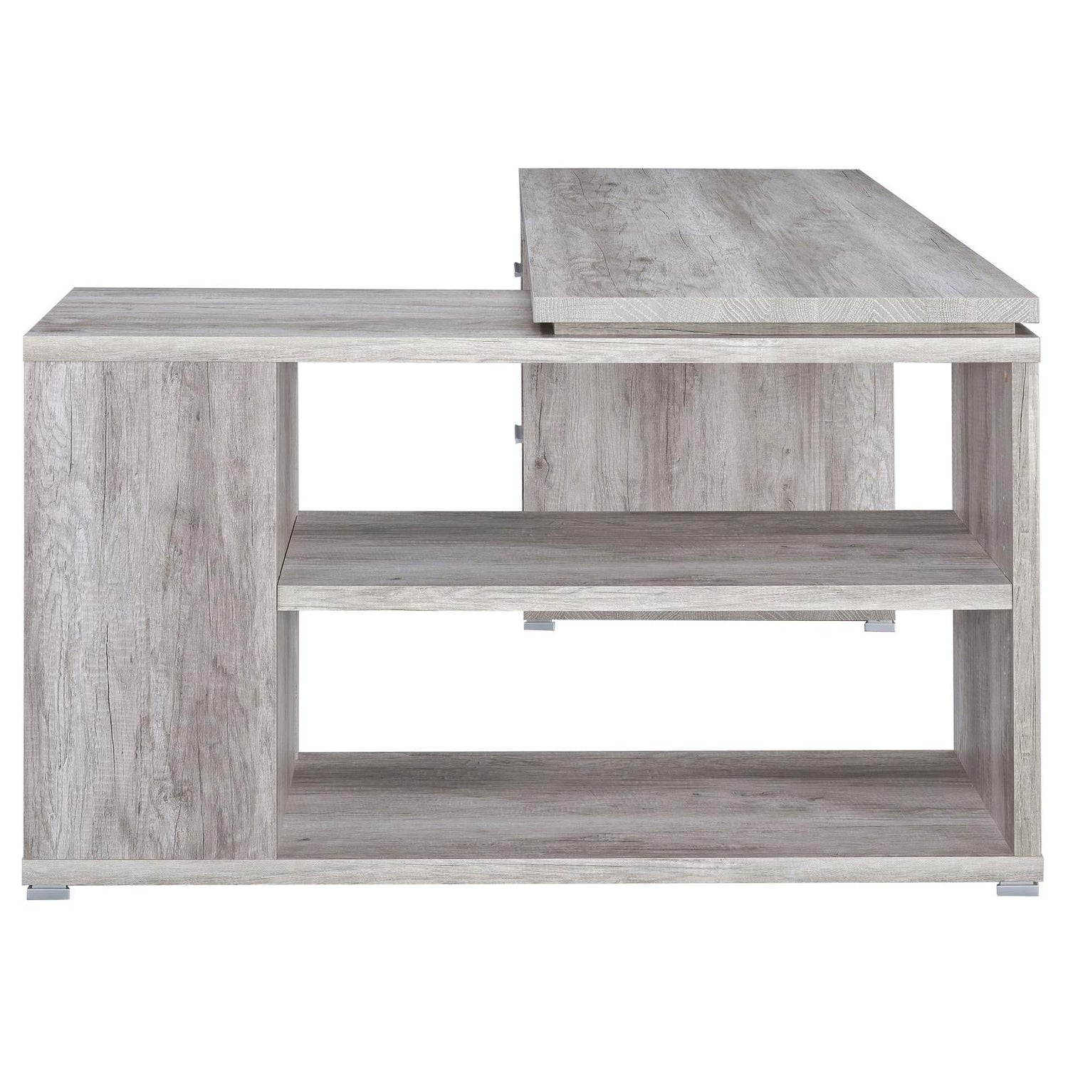 Yvette Gray Driftwood L-shape Office Desk - 801516 - Bien Home Furniture & Electronics