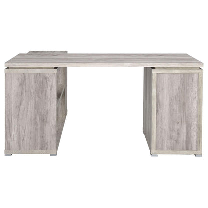 Yvette Gray Driftwood L-shape Office Desk - 801516 - Bien Home Furniture &amp; Electronics