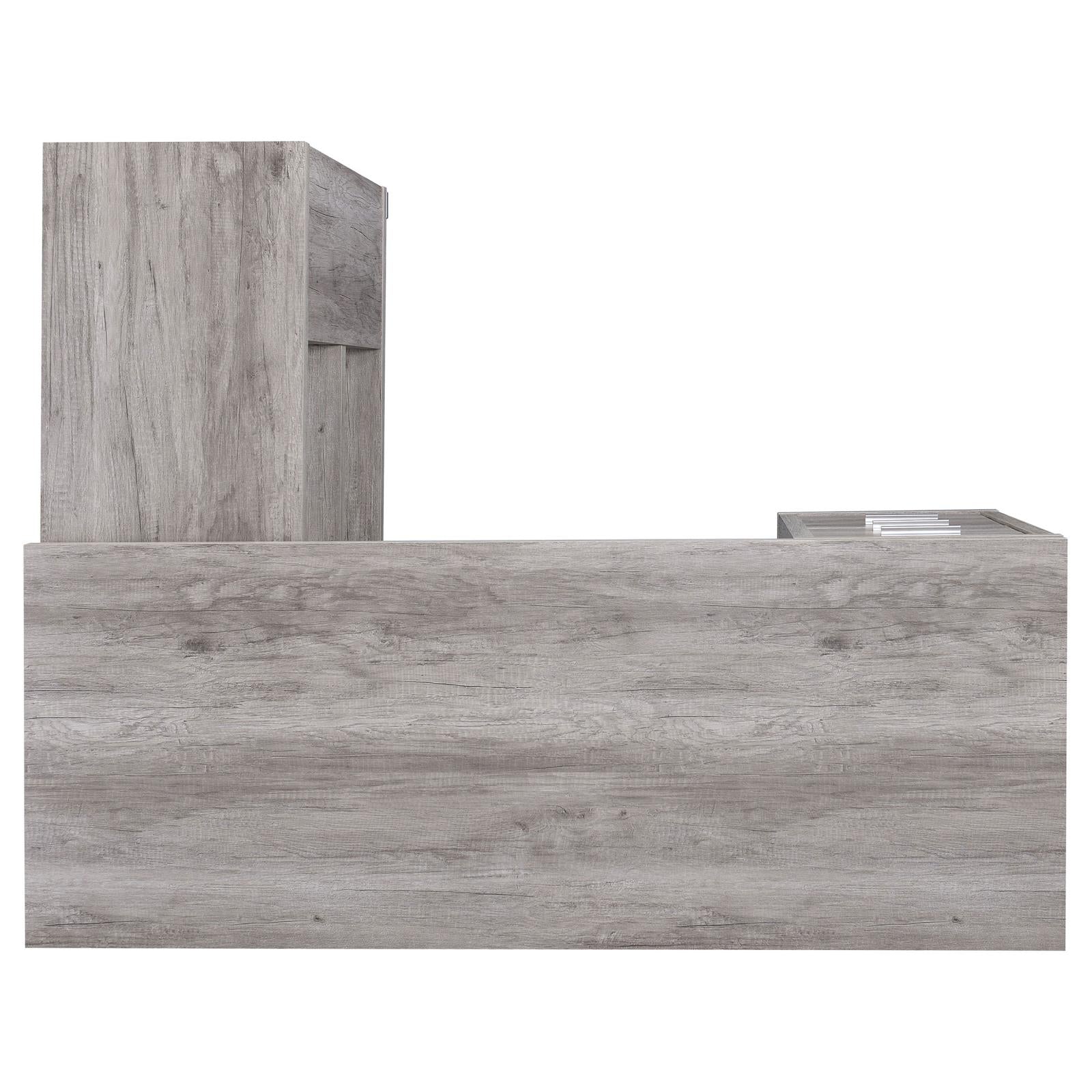 Yvette Gray Driftwood L-shape Office Desk - 801516 - Bien Home Furniture & Electronics