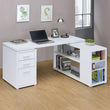 Yvette White L-shape Office Desk - 800516 - Bien Home Furniture & Electronics