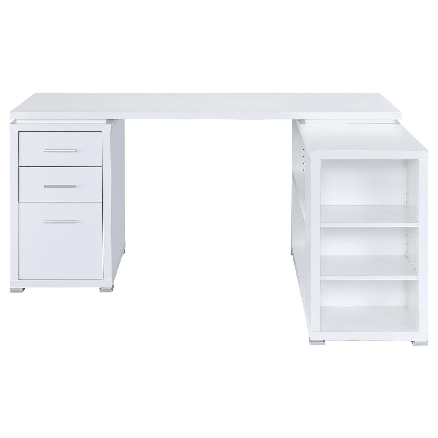 Yvette White L-shape Office Desk - 800516 - Bien Home Furniture & Electronics