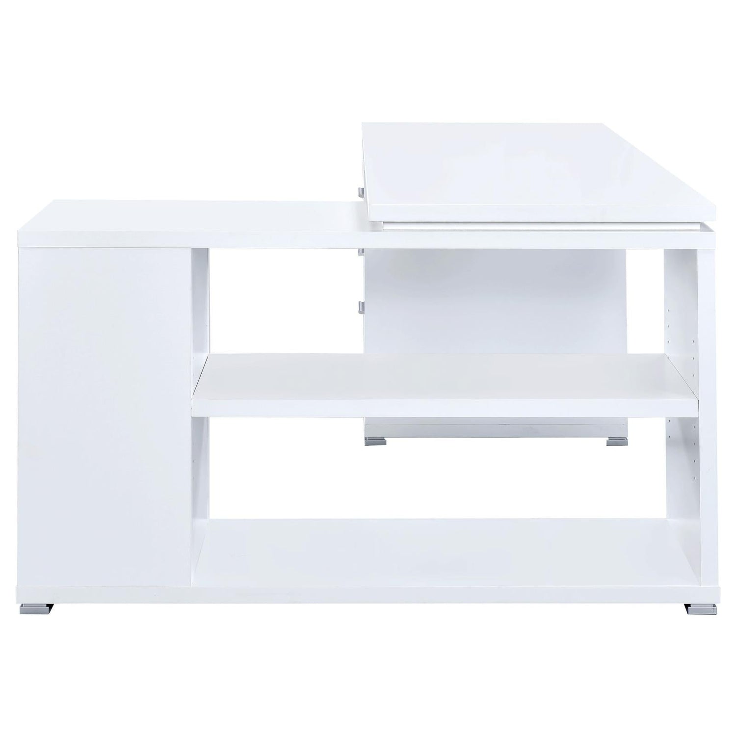 Yvette White L-shape Office Desk - 800516 - Bien Home Furniture & Electronics
