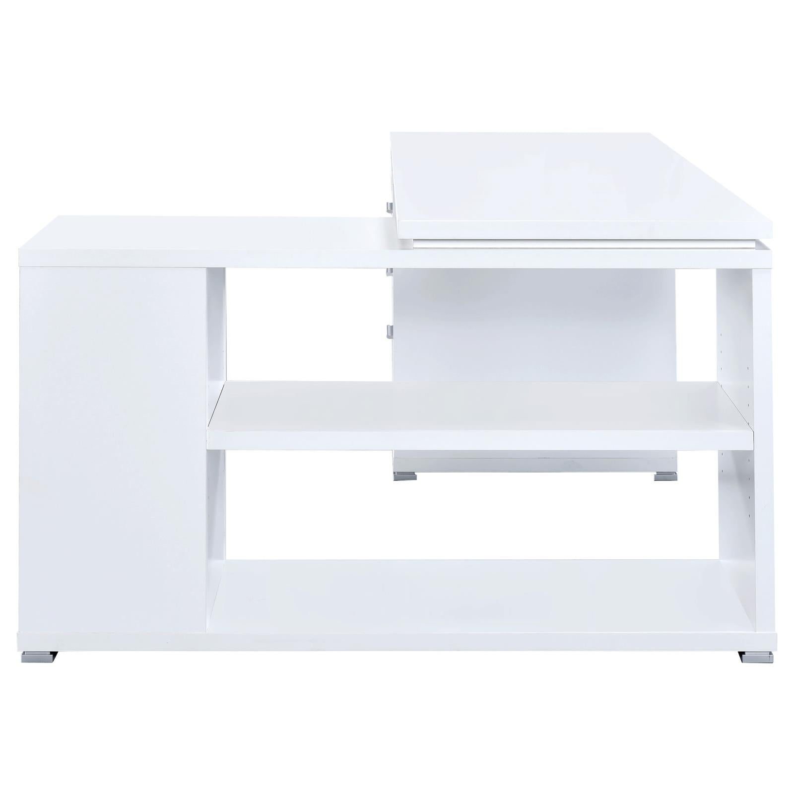Yvette White L-shape Office Desk - 800516 - Bien Home Furniture & Electronics