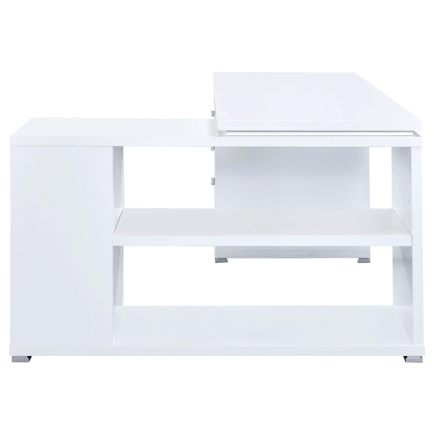 Yvette White L-shape Office Desk - 800516 - Bien Home Furniture &amp; Electronics