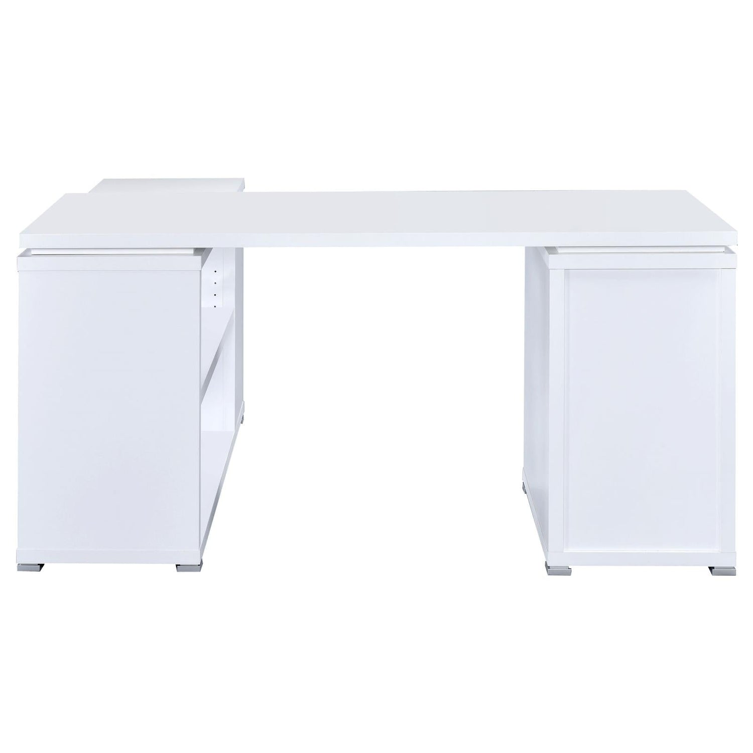 Yvette White L-shape Office Desk - 800516 - Bien Home Furniture & Electronics