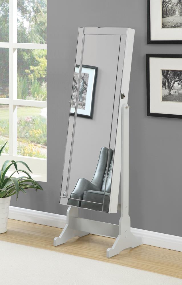 Yvonne Dove Gray Storage Jewelry Cheval Mirror - 901866 - Bien Home Furniture & Electronics