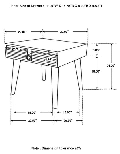 Zabel Square 1-Drawer End Table Natural - 724257 - Bien Home Furniture &amp; Electronics