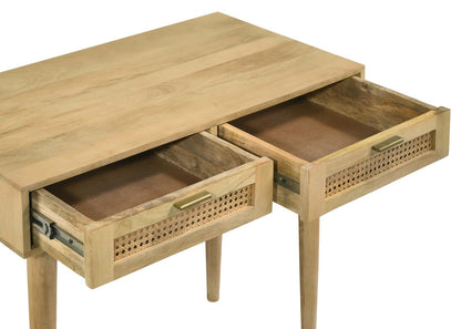 Zamora Natural Rectangular 2-Drawer Accent Writing Desk - 959575 - Bien Home Furniture &amp; Electronics