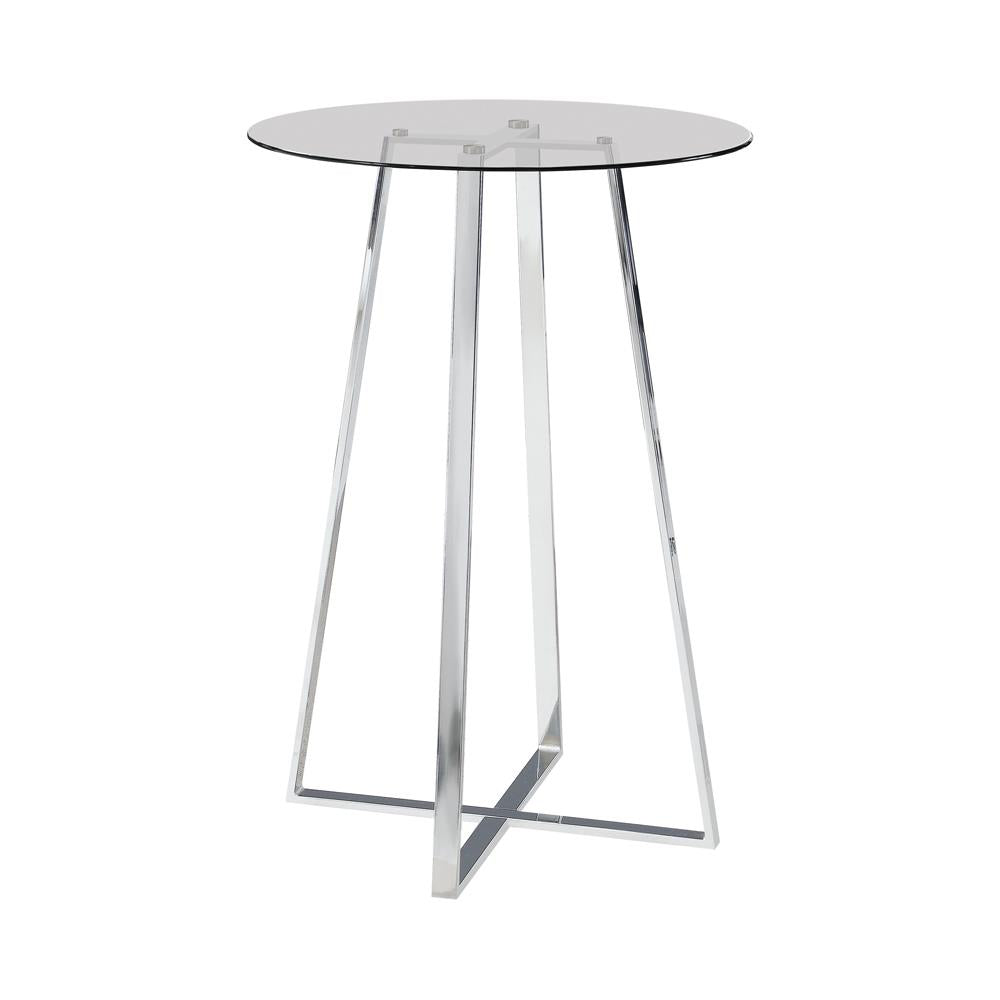 Zanella Chrome Glass Top Bar Table - 100026 - Bien Home Furniture &amp; Electronics