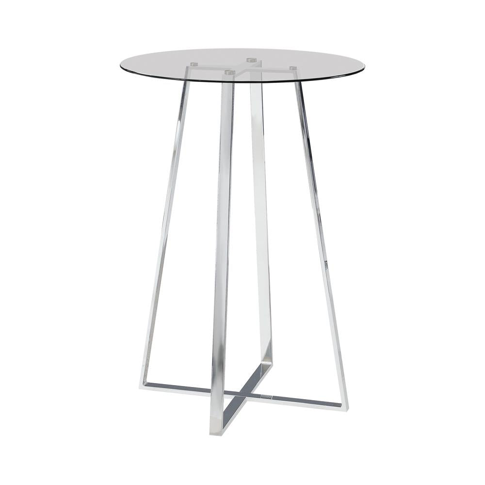 Zanella Chrome Glass Top Bar Table - 100026 - Bien Home Furniture & Electronics