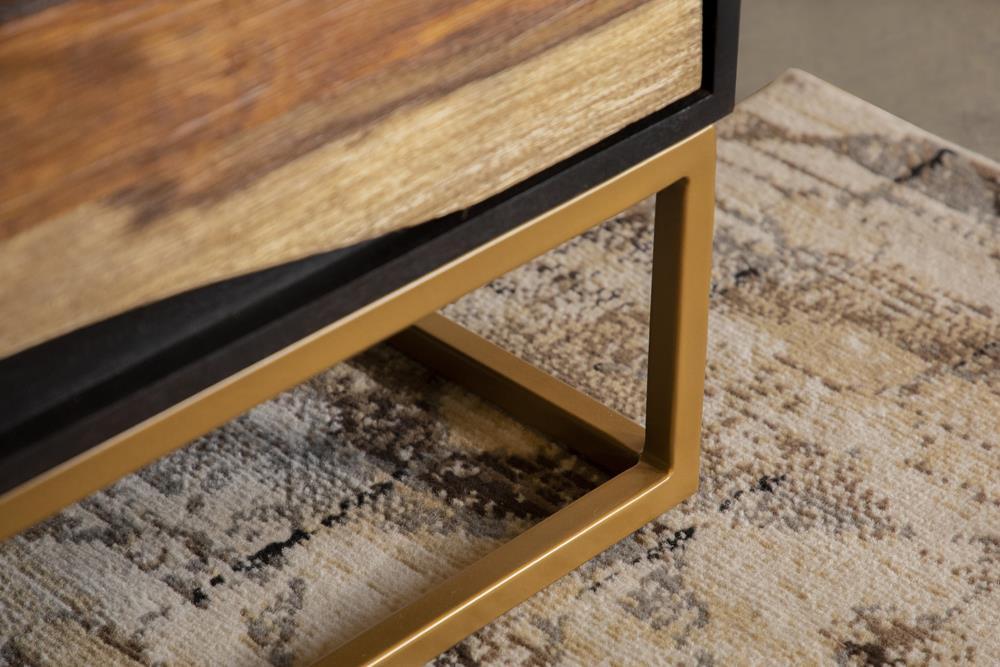 Zara Black Walnut/Gold 2-Door Accent Cabinet - 953466 - Bien Home Furniture & Electronics