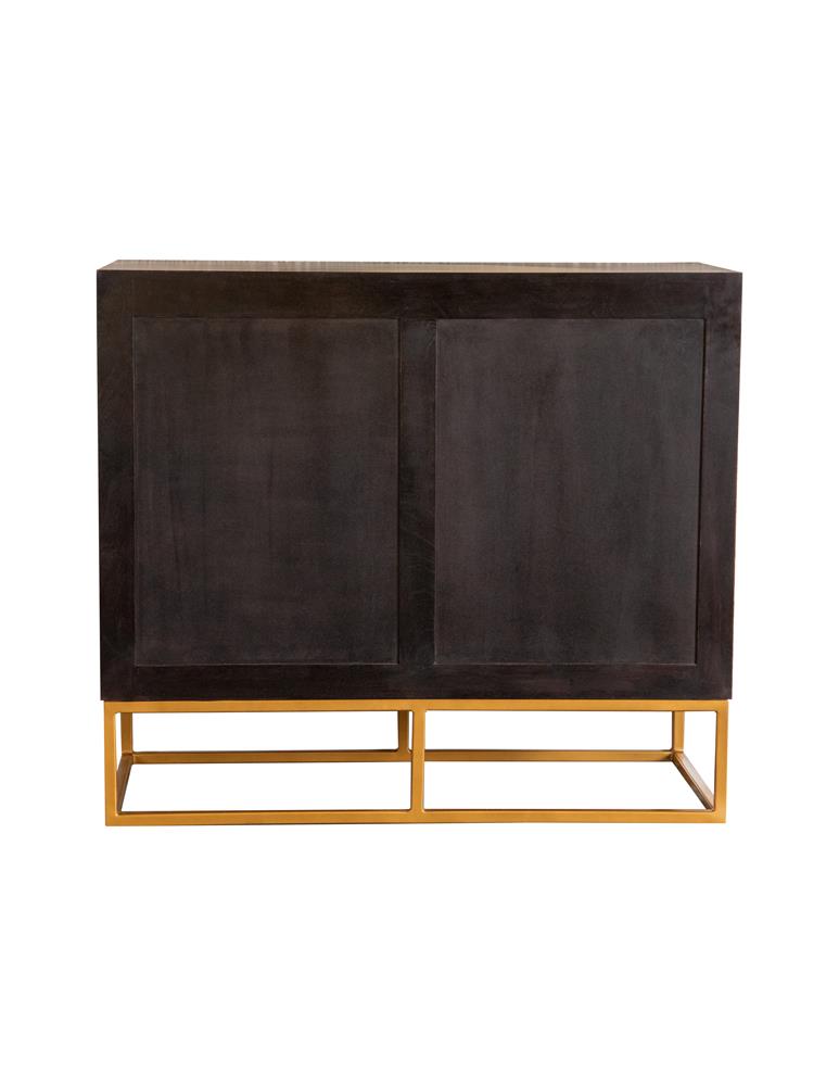 Zara Black Walnut/Gold 2-Drawer Accent Cabinet - 953447 - Bien Home Furniture & Electronics