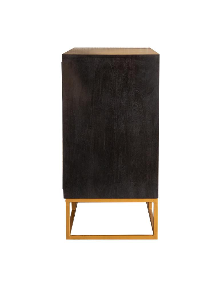 Zara Black Walnut/Gold 2-Drawer Accent Cabinet - 953447 - Bien Home Furniture & Electronics