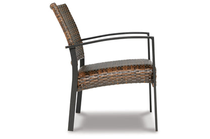 Zariyah Dark Brown Outdoor Love/Chairs/Table Set, Set of 4 - P330-080 - Bien Home Furniture &amp; Electronics