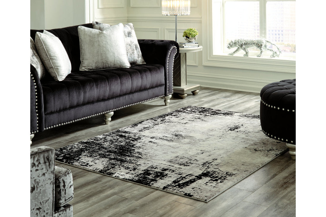 Zekeman Black/Cream/Gray Large Rug - R404921 - Bien Home Furniture &amp; Electronics