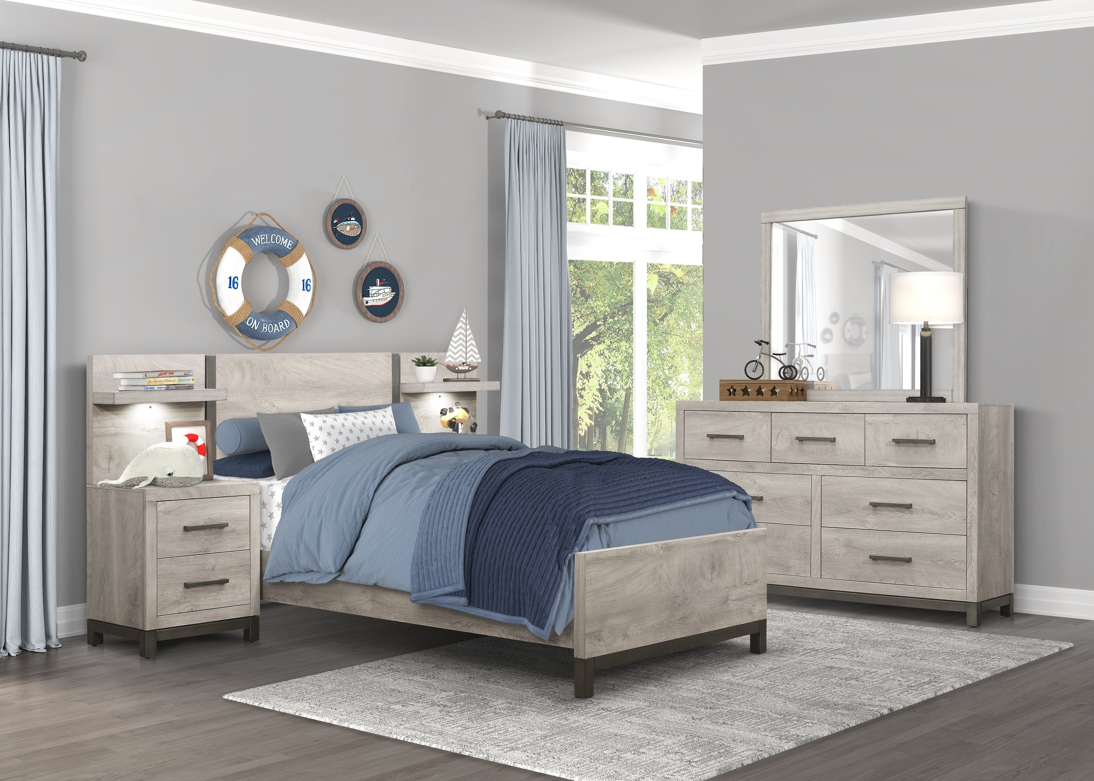 Zephyr Light Gray Dresser - 1577-5 - Bien Home Furniture & Electronics
