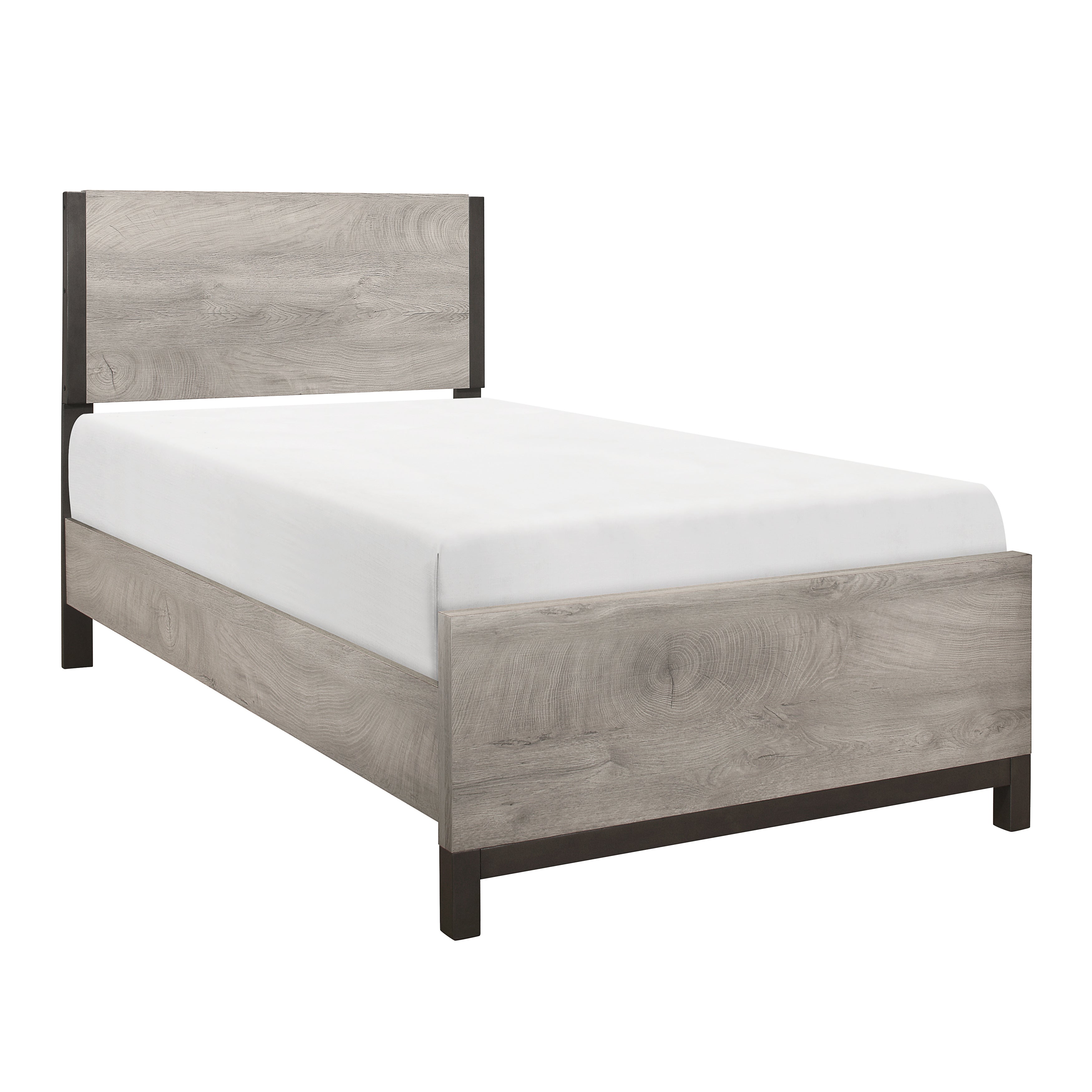 Zephyr Light Gray Twin Bed - 1577T-1* - Bien Home Furniture & Electronics