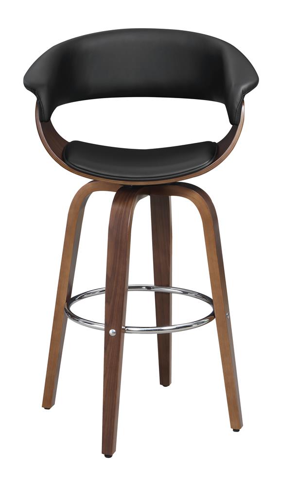 Zion Walnut/Black Upholstered Swivel Bar Stool - 100205 - Bien Home Furniture & Electronics