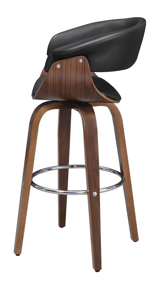 Zion Walnut/Black Upholstered Swivel Bar Stool - 100205 - Bien Home Furniture & Electronics