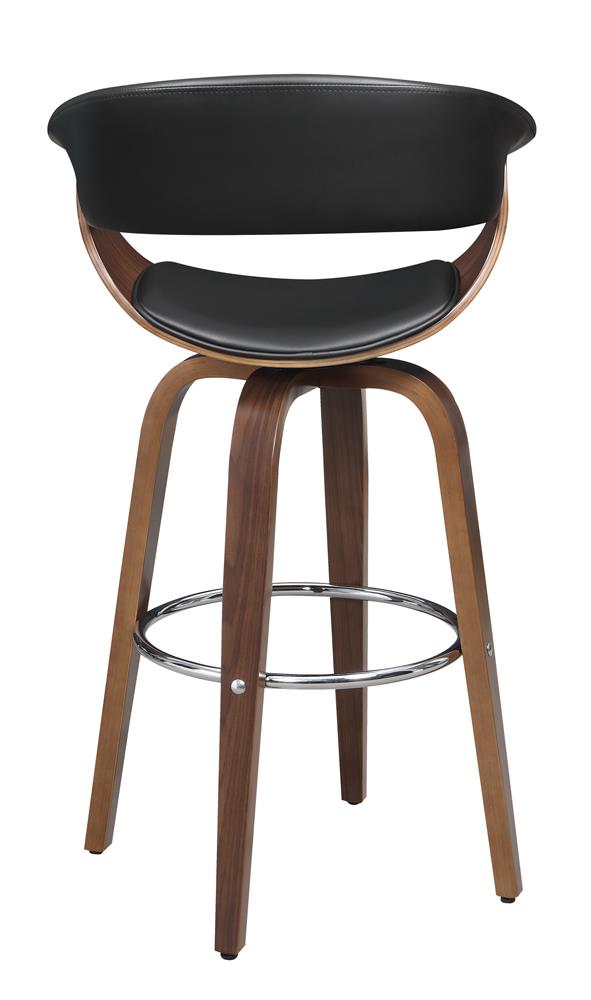 Zion Walnut/Black Upholstered Swivel Bar Stool - 100205 - Bien Home Furniture & Electronics