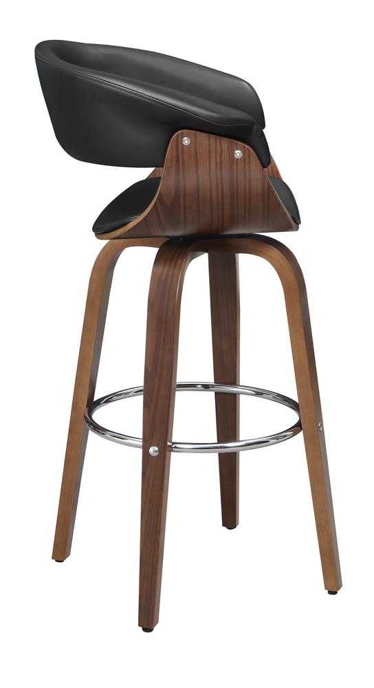 Zion Walnut/Black Upholstered Swivel Bar Stool - 100205 - Bien Home Furniture & Electronics