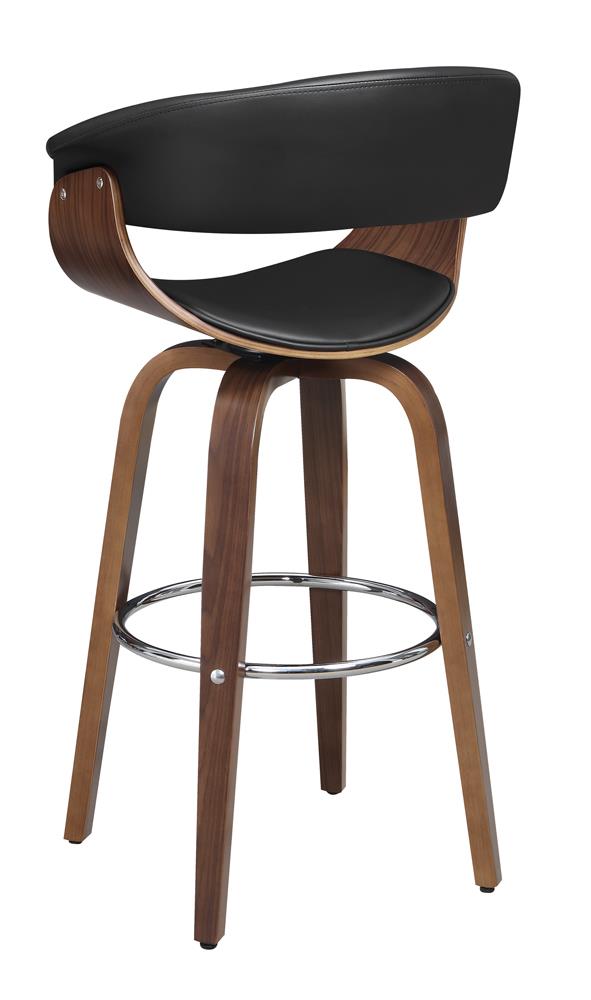 Zion Walnut/Black Upholstered Swivel Bar Stool - 100205 - Bien Home Furniture & Electronics