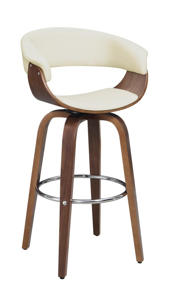 Zion Walnut/Ecru Upholstered Swivel Bar Stool - 100206 - Bien Home Furniture & Electronics