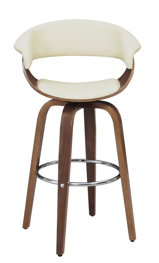Zion Walnut/Ecru Upholstered Swivel Bar Stool - 100206 - Bien Home Furniture & Electronics