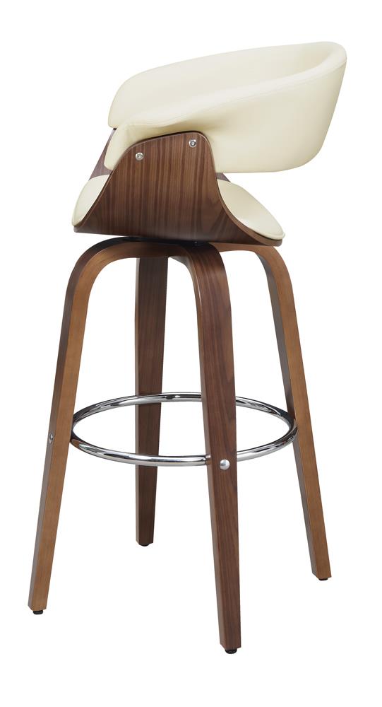 Zion Walnut/Ecru Upholstered Swivel Bar Stool - 100206 - Bien Home Furniture & Electronics