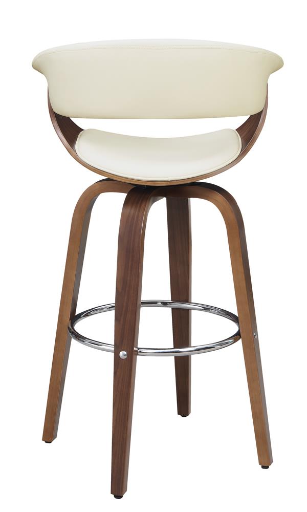 Zion Walnut/Ecru Upholstered Swivel Bar Stool - 100206 - Bien Home Furniture & Electronics