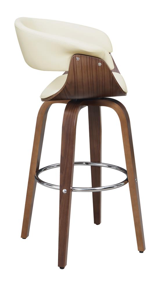 Zion Walnut/Ecru Upholstered Swivel Bar Stool - 100206 - Bien Home Furniture & Electronics