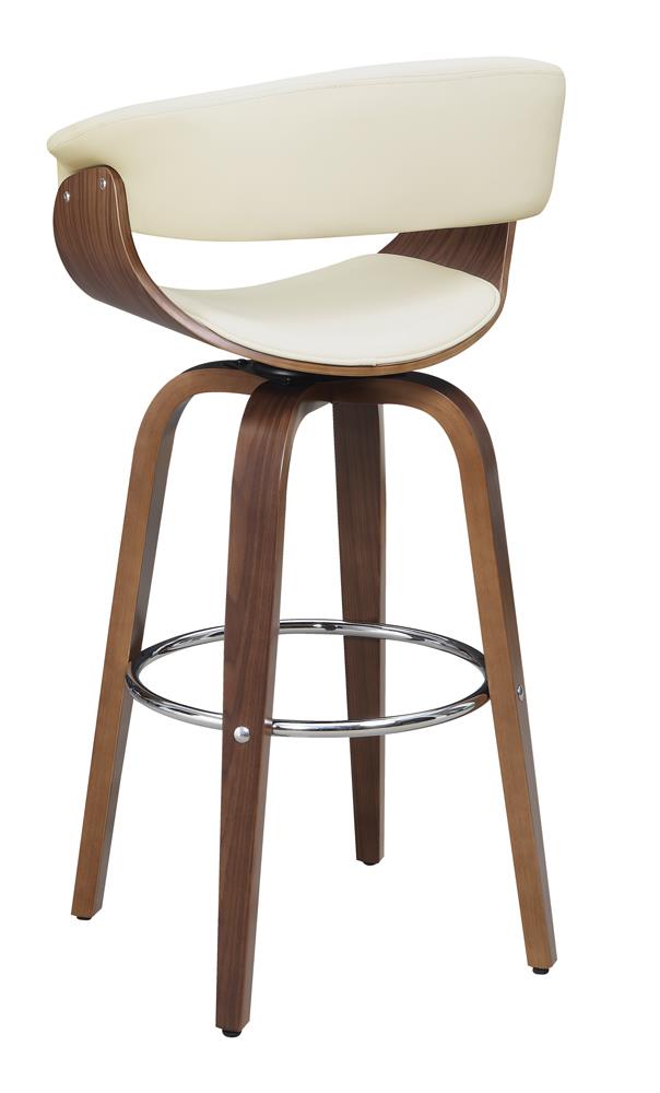 Zion Walnut/Ecru Upholstered Swivel Bar Stool - 100206 - Bien Home Furniture & Electronics