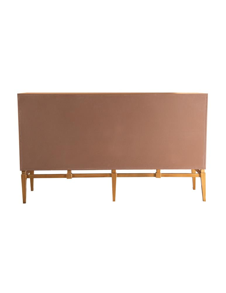 Zira Brown/Antique Gold Sunburst 4-Door Accent Cabinet - 953497 - Bien Home Furniture & Electronics