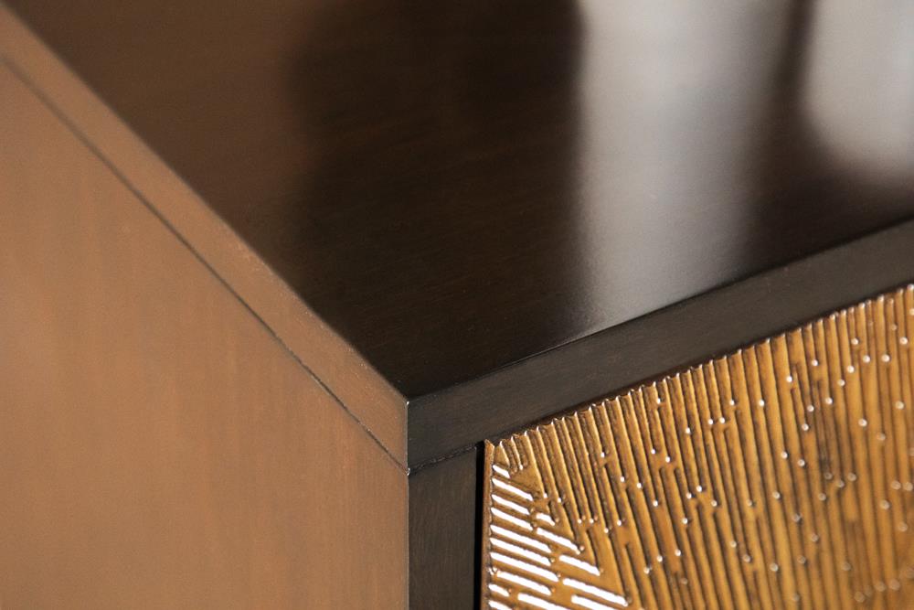 Zira Brown/Antique Gold Sunburst 4-Door Accent Cabinet - 953497 - Bien Home Furniture & Electronics