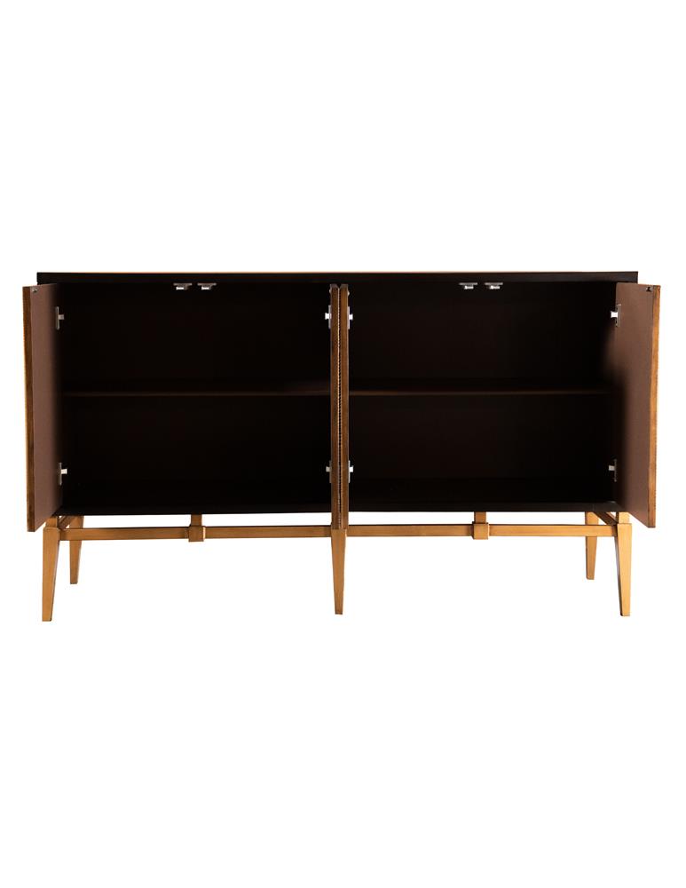 Zira Brown/Antique Gold Sunburst 4-Door Accent Cabinet - 953497 - Bien Home Furniture & Electronics