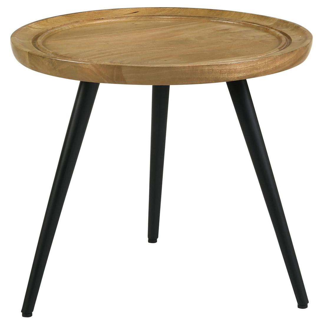 Zoe Round End Table with Trio Legs Natural/Black - 736107 - Bien Home Furniture &amp; Electronics