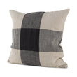 Raquel 18L x 18W Beige and Black Fabric Plaid Decorative Pillow Cover
