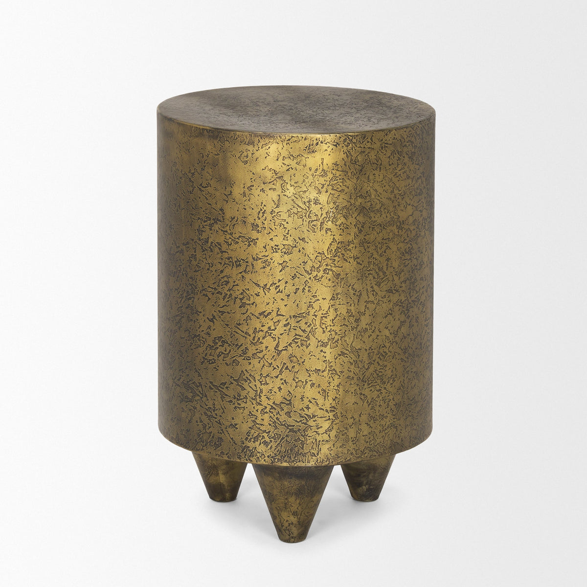 Rosh Textured Gold Metal w/ Acid Wash  Accent Table