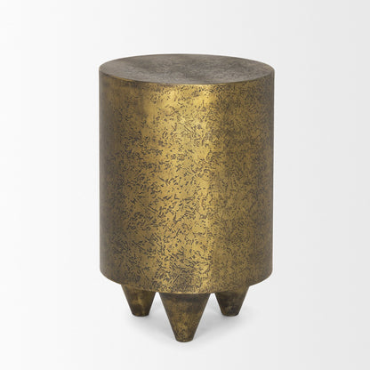 Rosh Textured Gold Metal w/ Acid Wash  Accent Table