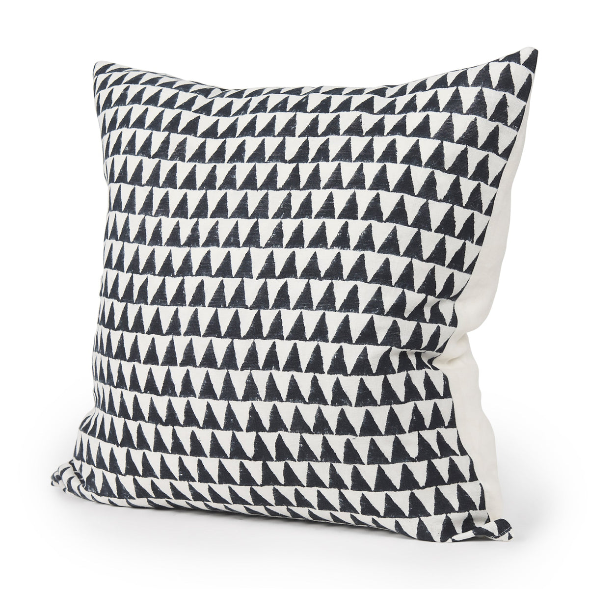 Jolie 22x22 Cream w/ Black Print Linen Square Pillow Cover w/Filler, Set of 2
