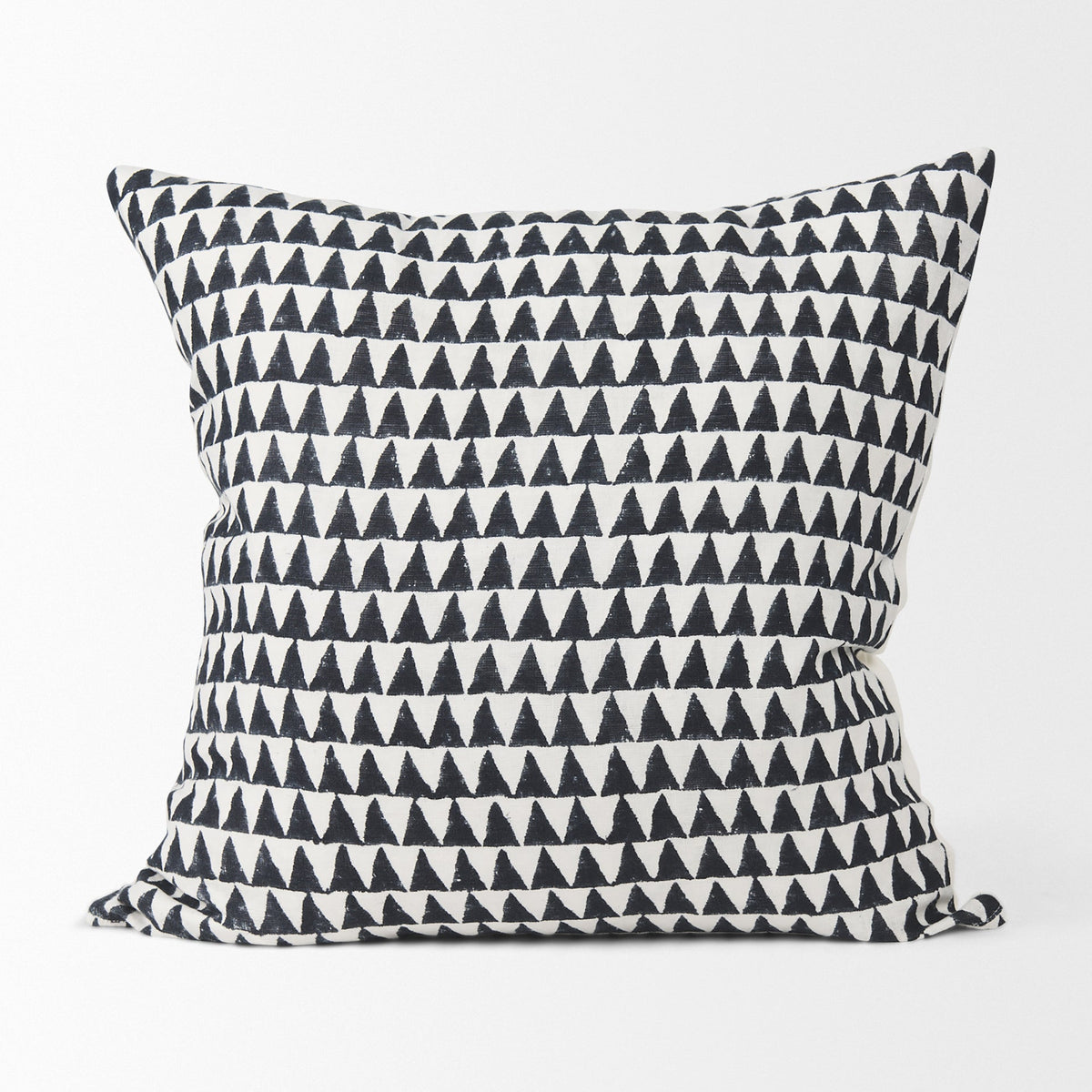 Jolie 22x22 Cream w/ Black Print Linen Square Pillow Cover w/Filler, Set of 2