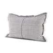 Thais 13x21 Gray Fabric Fringed Pillow Cover w/Non-Allegen Filler, Set of 2