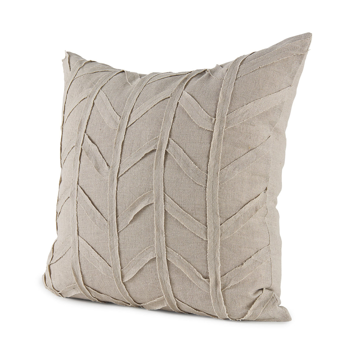 Ivivva 20x20 Beige Fabric Textured Pillow Cover w/Non-Allergen Filler, Set of 2