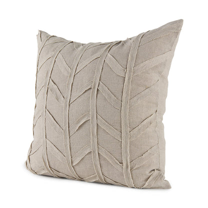 Ivivva 20x20 Beige Fabric Textured Pillow Cover w/Non-Allergen Filler, Set of 2